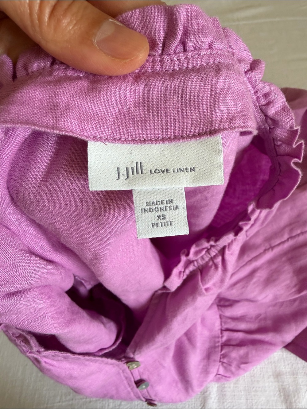 J. Jill 100% Linen Purple Tiered Dress - Picture 6 of 9